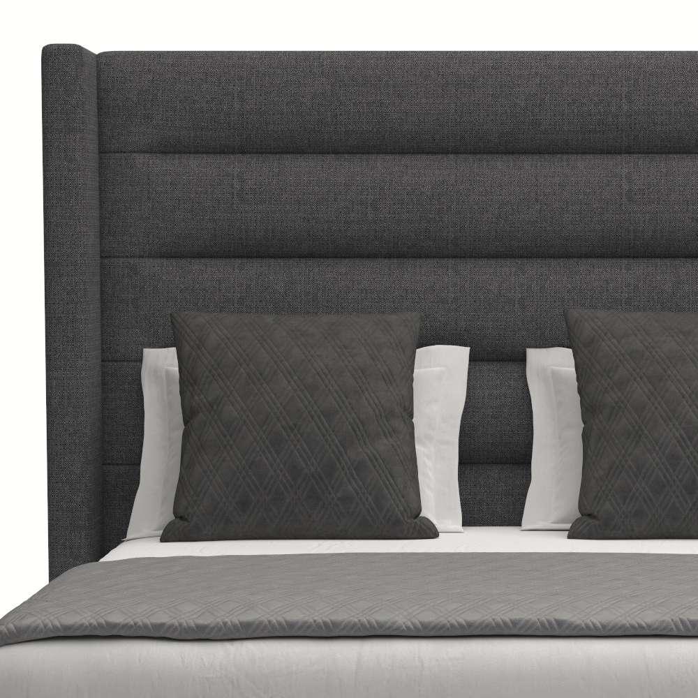 Nativa Interiors - Aylet Horizontal Channel Tufted Upholstered Medium California King Charcoal Bed - BED-AYLET-HC-MID-CA-PF-CHARCOAL veiw 3