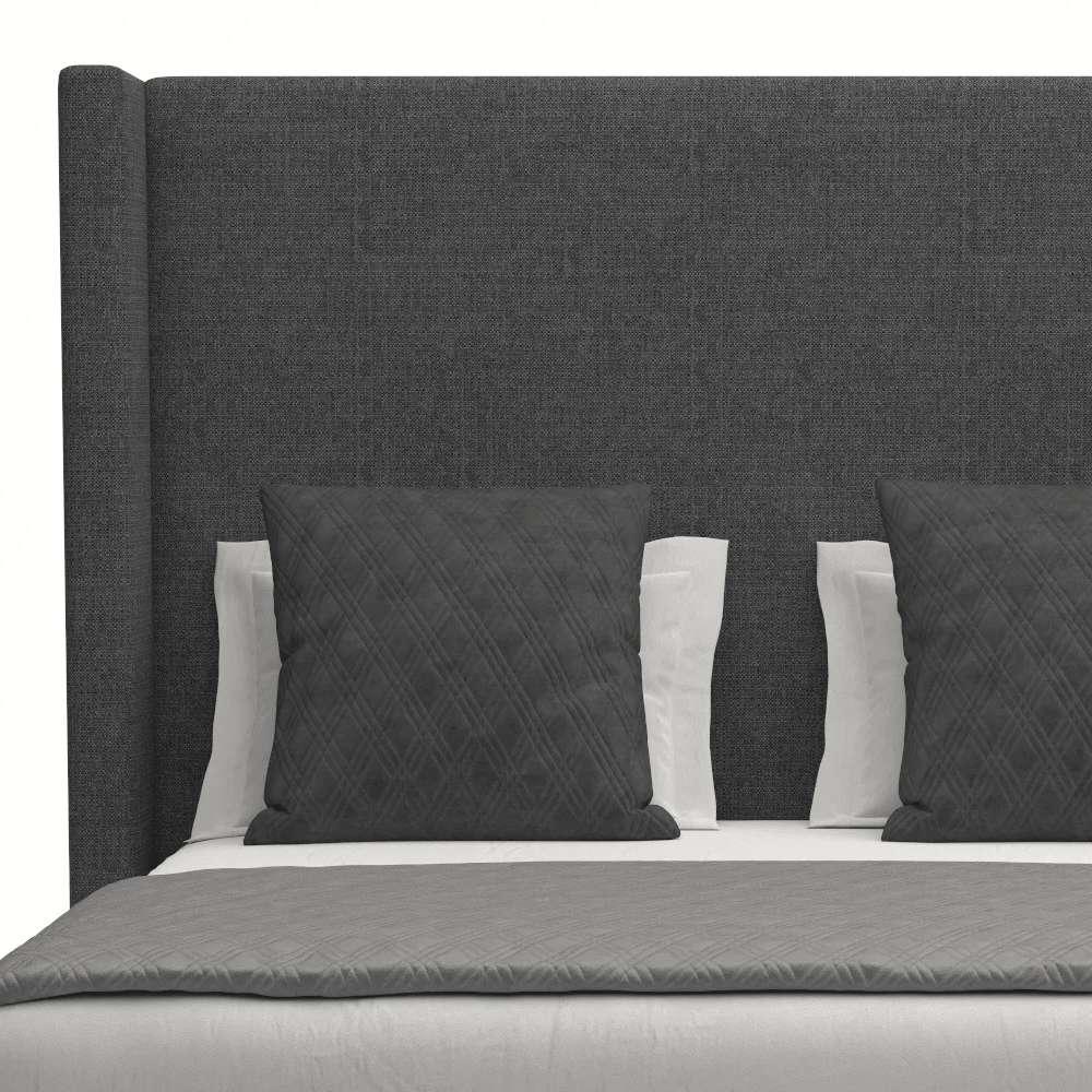Nativa Interiors - Aylet Plain Upholstered Medium California King Charcoal Bed - BED-AYLET-PL-MID-CA-PF-CHARCOAL veiw 3