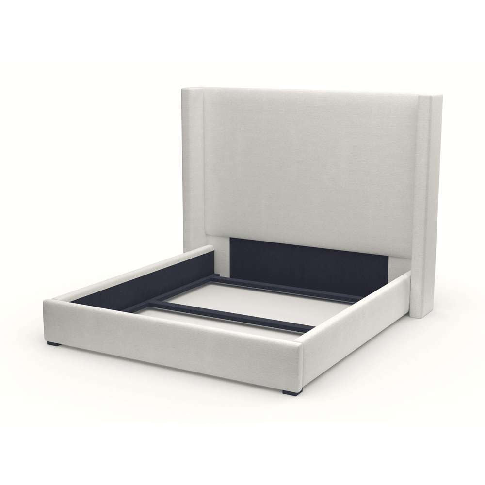 Nativa Interiors - Aylet Plain Upholstered Medium Queen Off White Bed - BED-AYLET-PL-MID-QN-PF-WHITE veiw 4