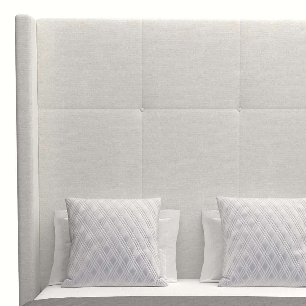 Nativa Interiors - Aylet Simple Tufted Upholstered High Queen Off White Bed - BED-AYLET-ST-HI-QN-PF-WHITE veiw 3
