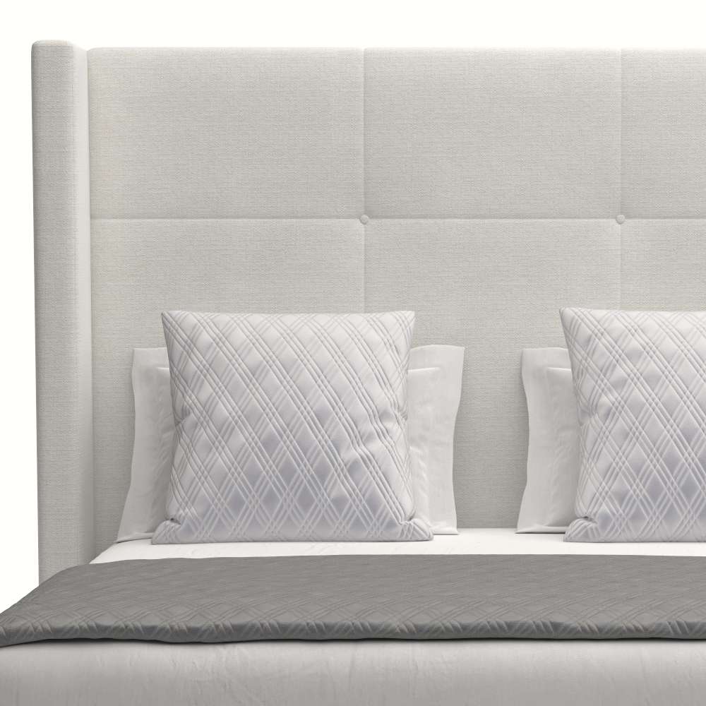 Nativa Interiors - Aylet Simple Tufted Upholstered Medium King Off White Bed - BED-AYLET-ST-MID-KN-PF-WHITE veiw 2