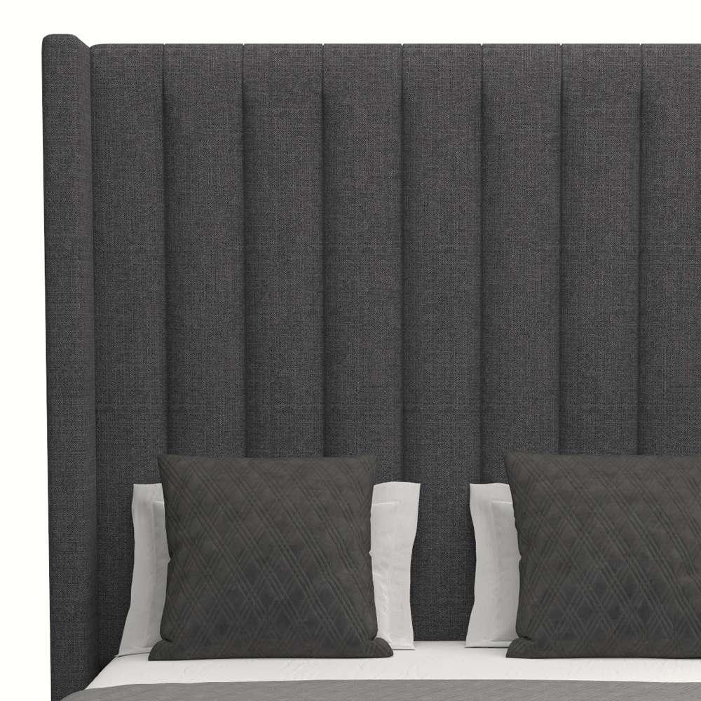 Nativa Interiors - Aylet Vertical Channel Tufted Upholstered High King Charcoal Bed - BED-AYLET-VC-HI-KN-PF-CHARCOAL veiw 3