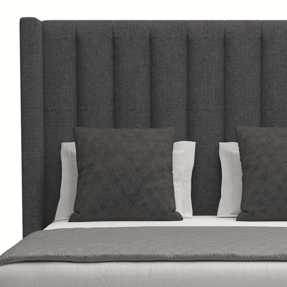 Nativa Interiors - Aylet Vertical Channel Tufted Upholstered Medium Charcoal California King Bed - BED-AYLET-VC-MID-CA-PF-CHARCOAL veiw 3