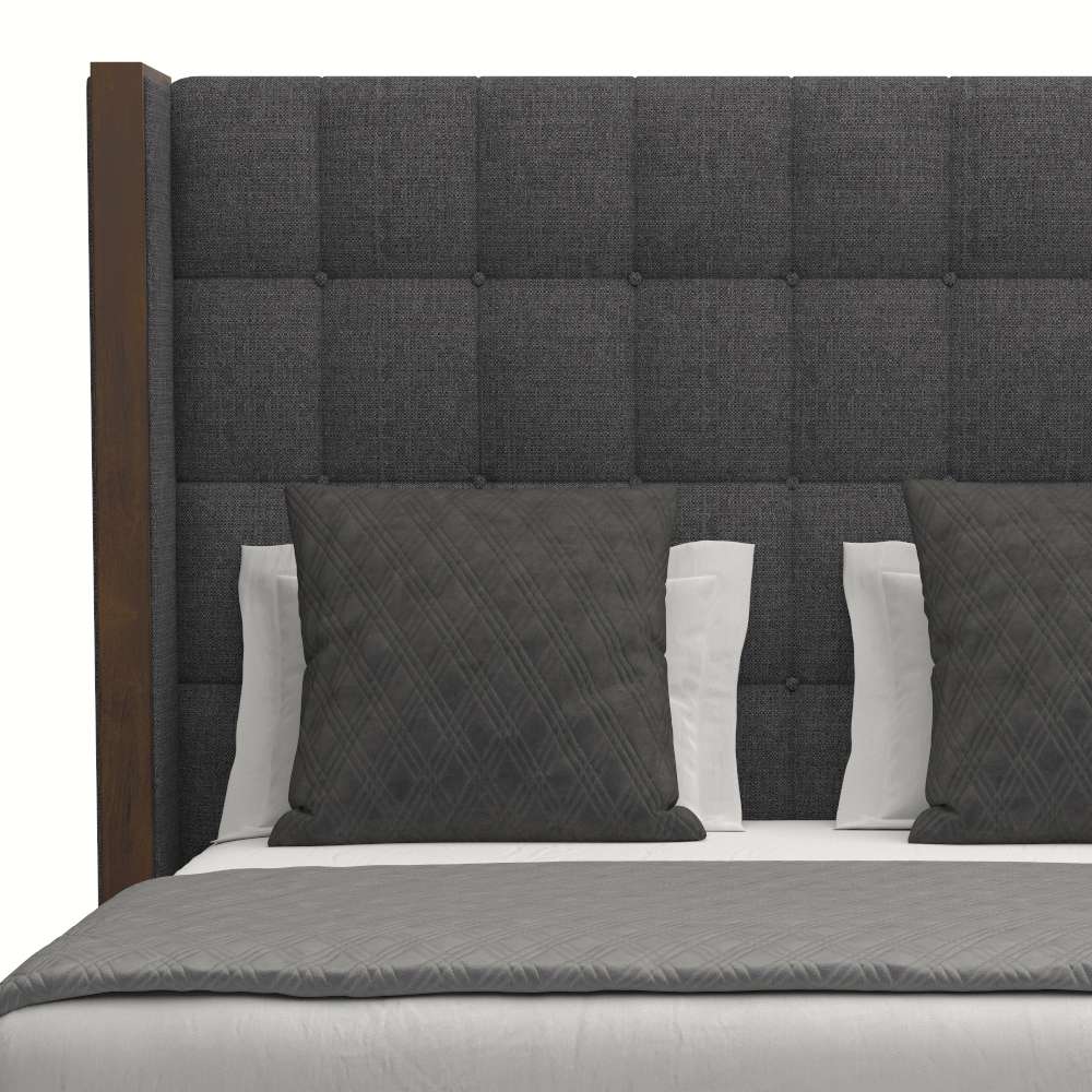 Nativa Interiors - Irenne Box Tufted Upholstered Medium King Charcoal Bed - BED-IRENNE-BOX-MID-KN-PF-CHARCOAL veiw 2