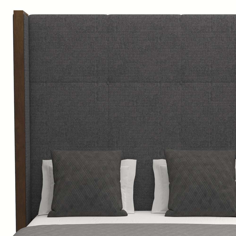 Nativa Interiors - Irenne Simple Tufted Upholstered High King Charcoal Bed - BED-IRENNE-ST-HI-KN-PF-CHARCOAL veiw 3