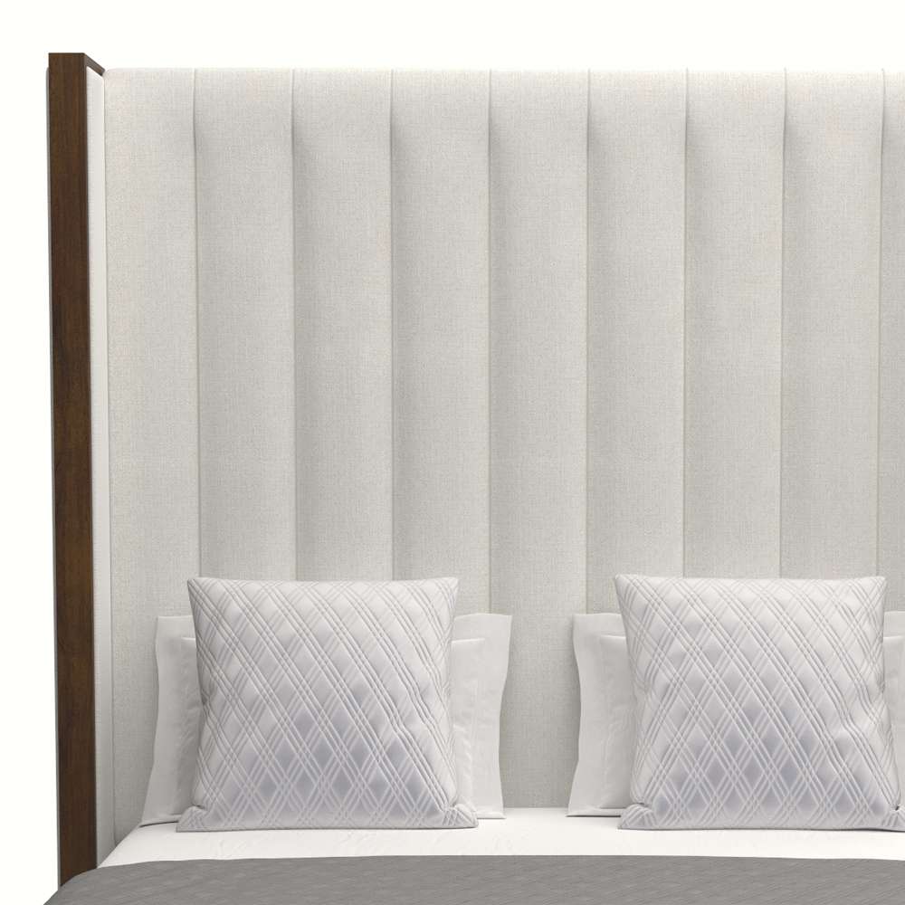 Nativa Interiors - Irenne Vertical Channel Tufted Upholstered High King Off White Bed - BED-IRENNE-VC-HI-KN-PF-WHITE veiw 3