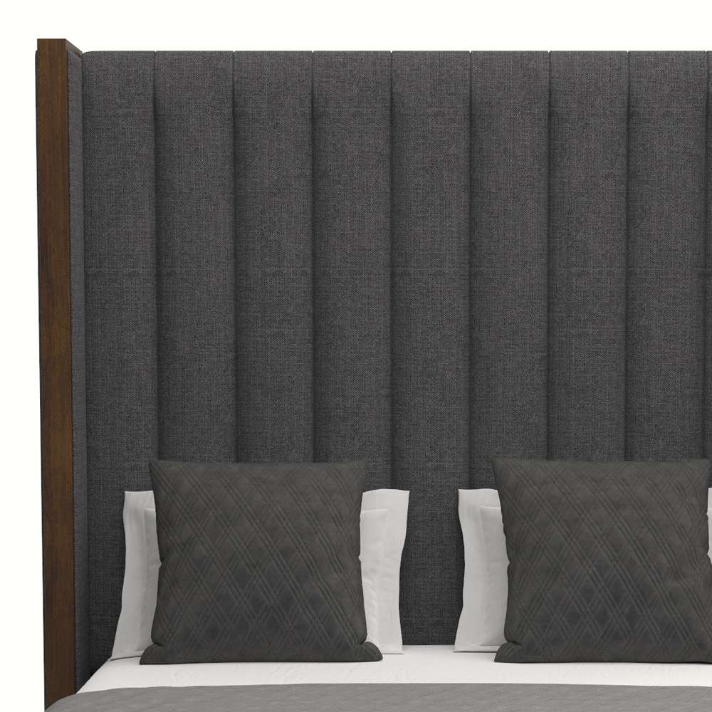 Nativa Interiors - Irenne Vertical Channel Tufted Upholstered High Queen Charcoal Bed - BED-IRENNE-VC-HI-QN-PF-CHARCOAL veiw 3
