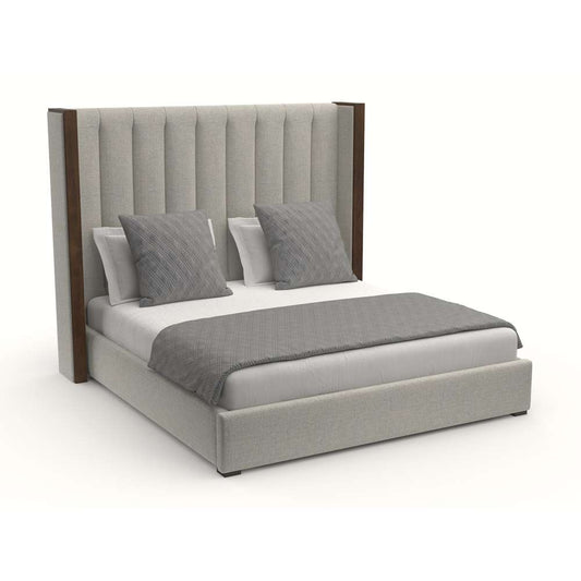 Nativa Interiors - Irenne Vertical Channel Tufted Upholstered Medium Queen Grey Bed - BED-IRENNE-VC-MID-QN-PF-GREY veiw 2