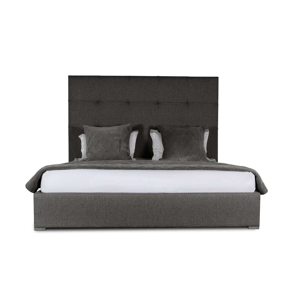 Nativa Interiors - Moyra Button Tufted Upholstered Medium Queen Charcoal Bed - BED-MOYRA-BTN-MID-QN-PF-CHARCOAL veiw 1