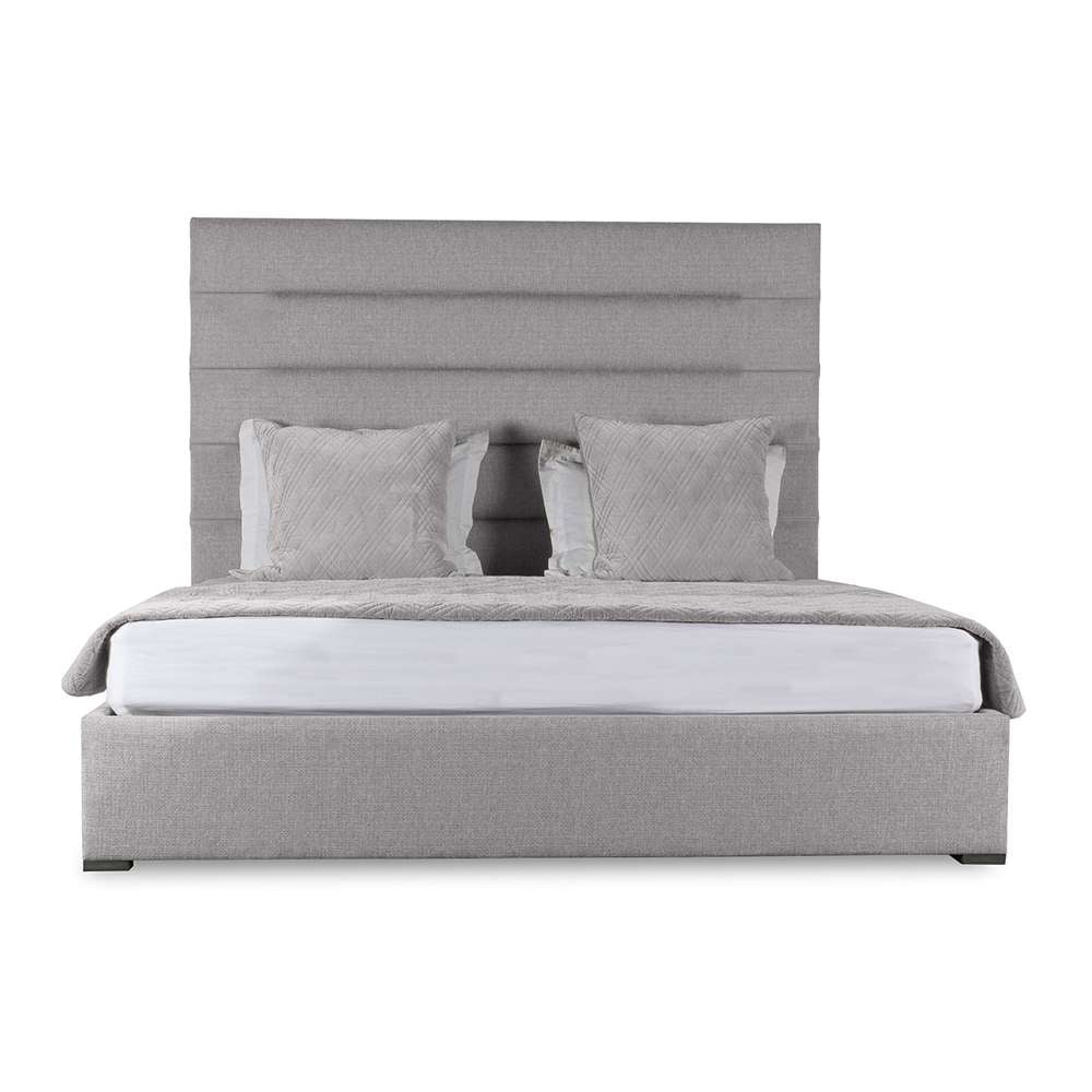 Nativa Interiors - Moyra Horizontal Channel Tufted Upholstered Medium King Grey Bed - BED-MOYRA-HC-MID-KN-PF-GREY veiw 1