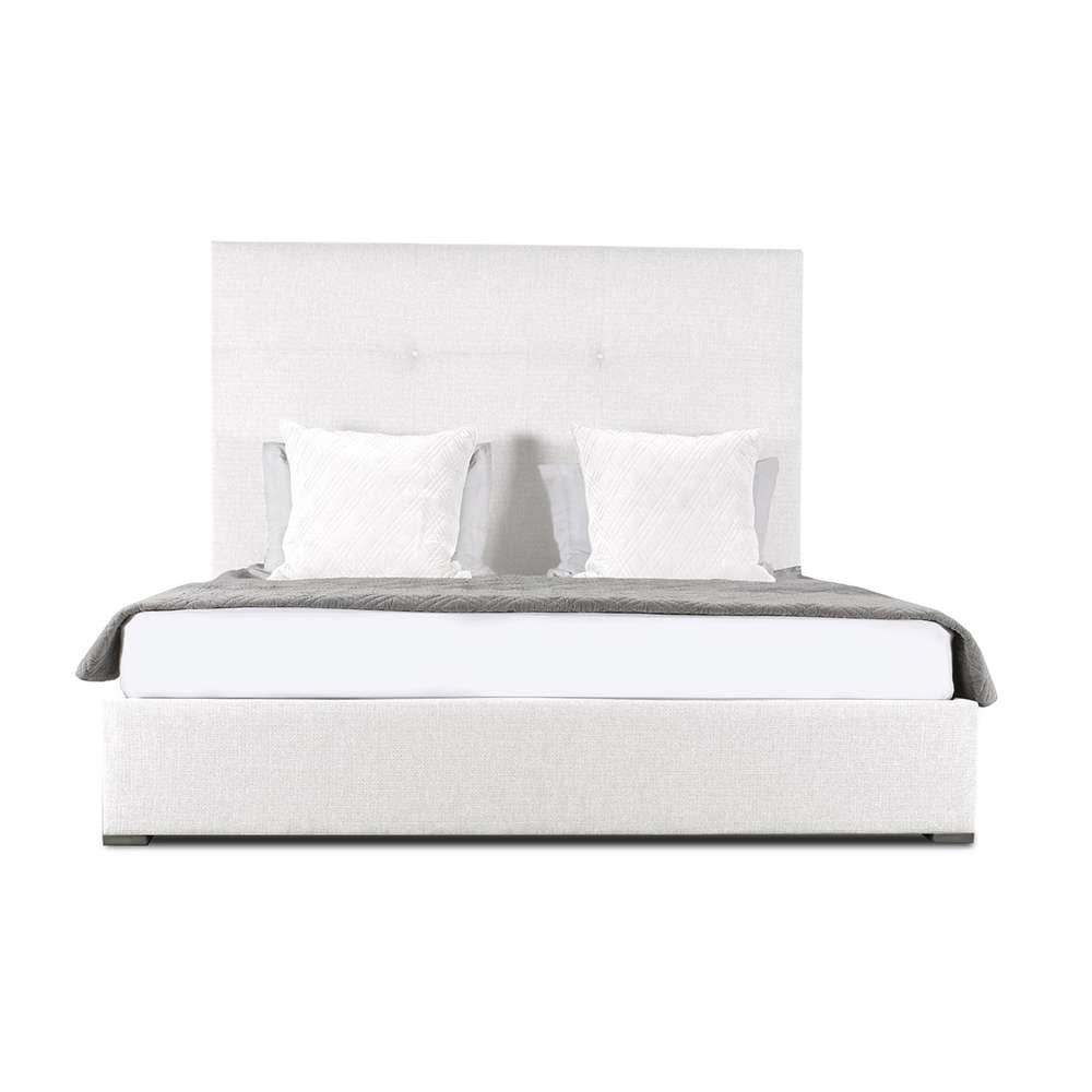 Nativa Interiors - Moyra Simple Tufted Upholstered High King Off White Bed - BED-MOYRA-ST-HI-KN-PF-WHITE veiw 1