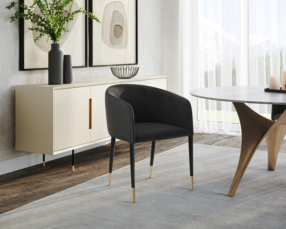 Sunpan - Ikon Asher Dining Armchair - Abbington Black / Napa Black - 105317_CLOSEOUT view 8