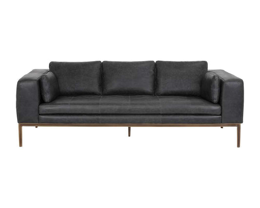 Sunpan - Irongate Burr Sofa - Serbia Black Leather - 106140 veiw 2