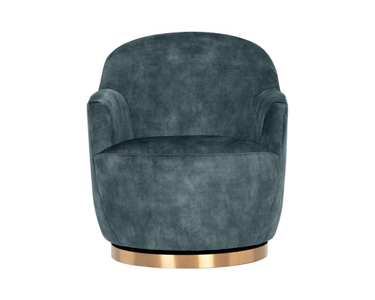 Sunpan - Casey Swivel Lounge Chair - Nono Petrol - 106595 veiw 2