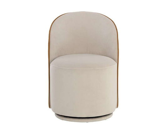 Sunpan - 5West Cavoli Swivel Dining Chair - Meg Taupe / Meg Gold - 109915 veiw 2