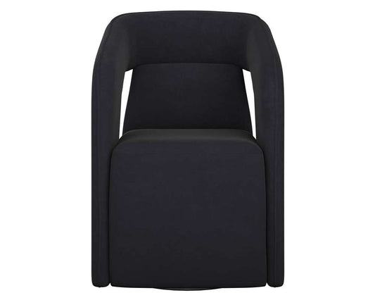 Sunpan - Kendrick Wheeled Dining Armchair - Abbington Black - 110033_SUN veiw 2