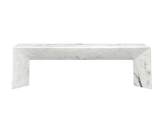 Sunpan - MIXT Nomad Bench - Marble Look - White - 108021 veiw 2