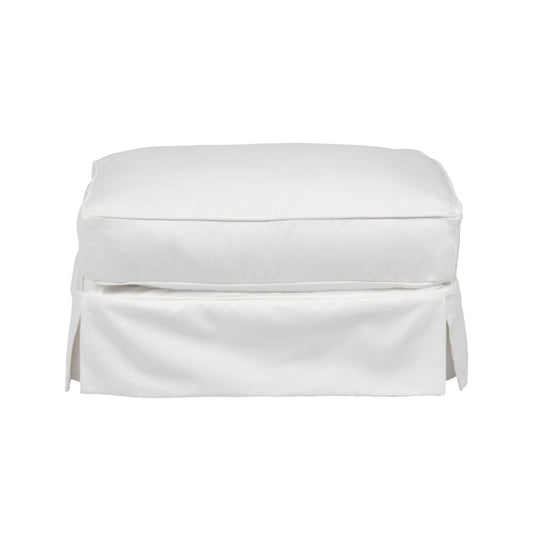 Sunset Trading - Americana Slipcovered Ottoman Performance White - SU-108530-391081 veiw 2