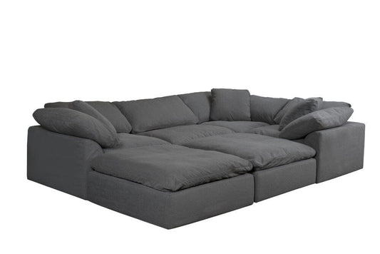 Sunset Trading - Contemporary Puff Collection 6PC Modular U-Shaped Pit Sectional Sofa Gray - SU-1458-94-3C-1A-2O veiw 2