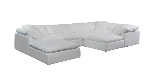 Sunset Trading - Contemporary Puff Collection 7PC Modular U-Shaped Pit Sectional Sofa White - SU-1458-81-3C-2A-2O veiw 2