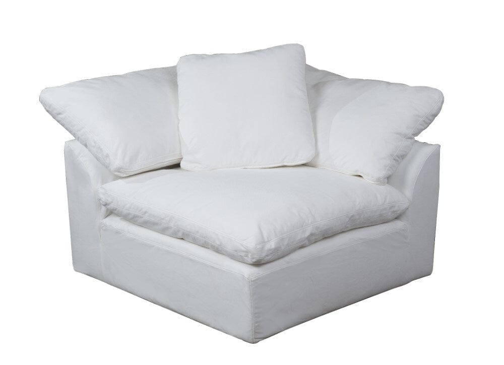 Sunset Trading - Contemporary Puff Collection 44in Square Slipcovered Modular Chair White - SU-145851-391081 veiw 1
