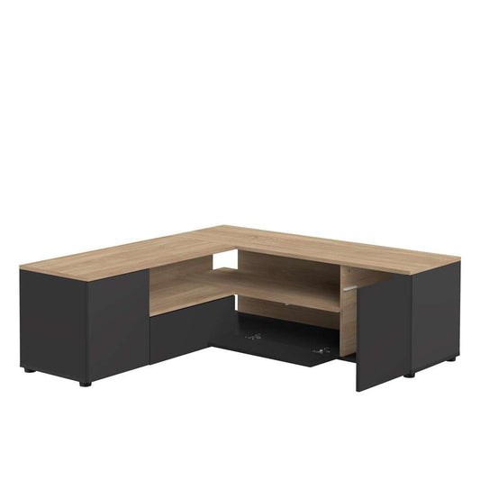 TEMAHOME - Angle Tv Stand in Black / Oak Color - X3241X0776A01 veiw 2