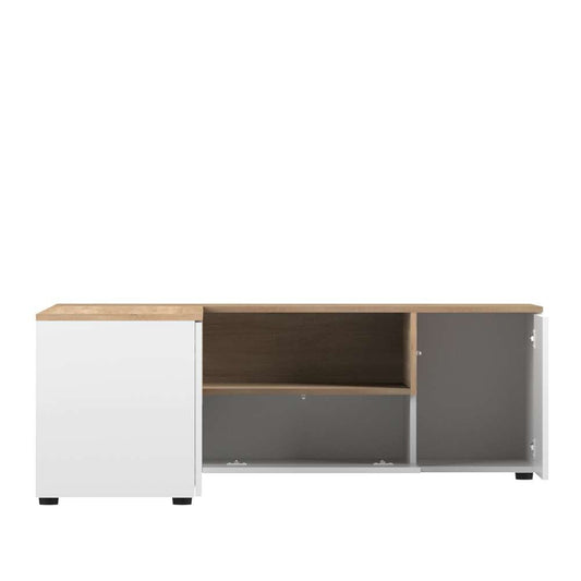 TEMAHOME - Angle Tv Stand in Oak Color / White - X3241X0321A01 veiw 2