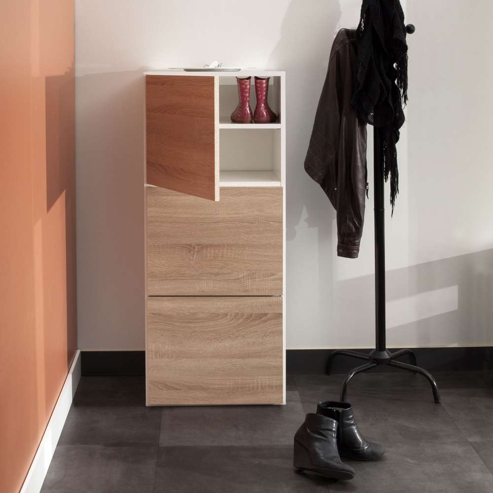 TEMAHOME - Bamboo Shoe Storage Cabinet in White / Natural Oak Color - E4003A2134A00 veiw 8