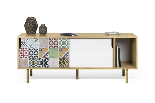 TEMAHOME - Dann 165 Tiles Patchwork Sideboard in Oak / Pure White & Vinyl / Oak - 9500404115 veiw 2