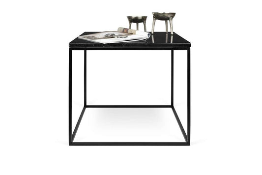 TEMAHOME - Gleam 20x20 Marble-Top Side Table in Black Marble / Black Lacquered Steel - 9500625978 veiw 2