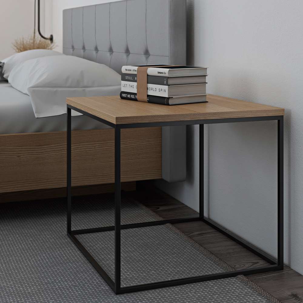 TEMAHOME - Gleam 20x20 Side Table in Oak / Black Lacquered Steel - 9500626562 veiw 5