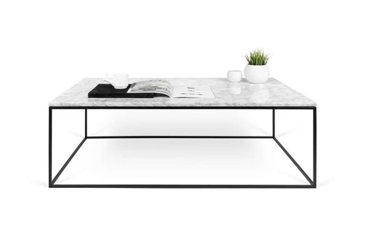 TEMAHOME - Gleam 47x30-Top Marble Coffee Table in White Marble / Black Lacquered Steel - 9500626005 veiw 2