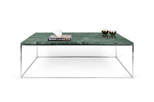 TEMAHOME - Gleam 47x30-Top Marble Coffee Table in Green Marble / Chrome - 9500626104 veiw 2