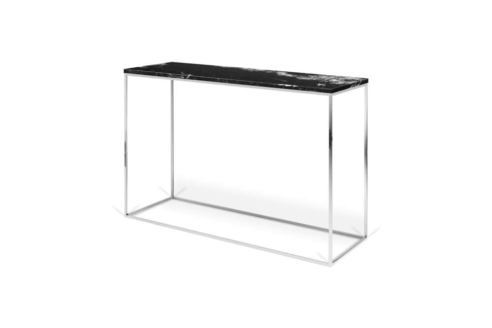 TEMAHOME - Gleam Marble-Top Console in Black Marble and Chrome - 9500629501 veiw 3