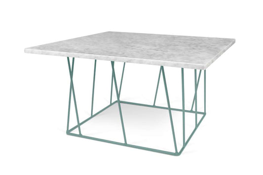 TEMAHOME - Helix 30x30 Marble-Top Coffee Table in White Marble / Sea Green Lacquered Steel - 9500627408 veiw 2