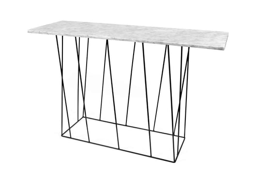 TEMAHOME - Helix Marble-Top Console in White Marble / Black Lacquered Steel - 9500627460 veiw 2