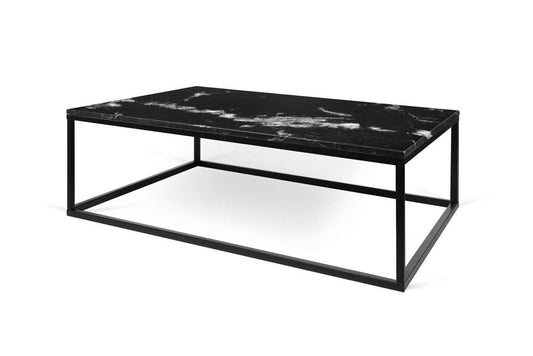 TEMAHOME - Prairie 47X30 Marble Coffee Table in Black Marble Top / Black Lacquered Steel Legs - 9500623097 veiw 2
