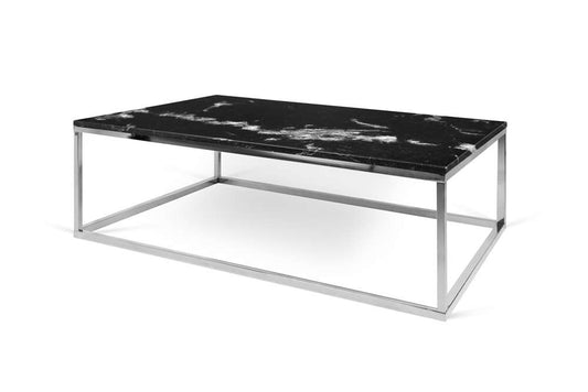 TEMAHOME - Prairie 47X30 Marble Coffee Table in Black Marble Top / Chrome Legs - 9500624926 veiw 2