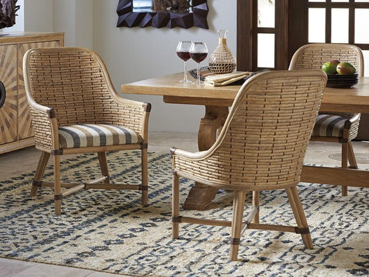Tommy Bahama Home - Los Altos Keeling Woven Side Chair in Ivory and Gold-Gray - 01-0566-882-40 veiw 2