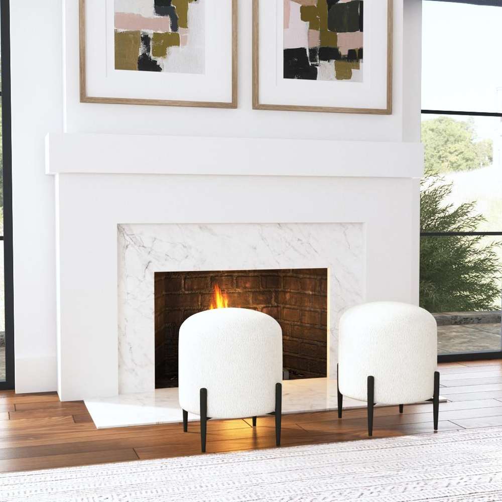 Uttermost - Arles White Shearling Ottoman - 23715 veiw 4