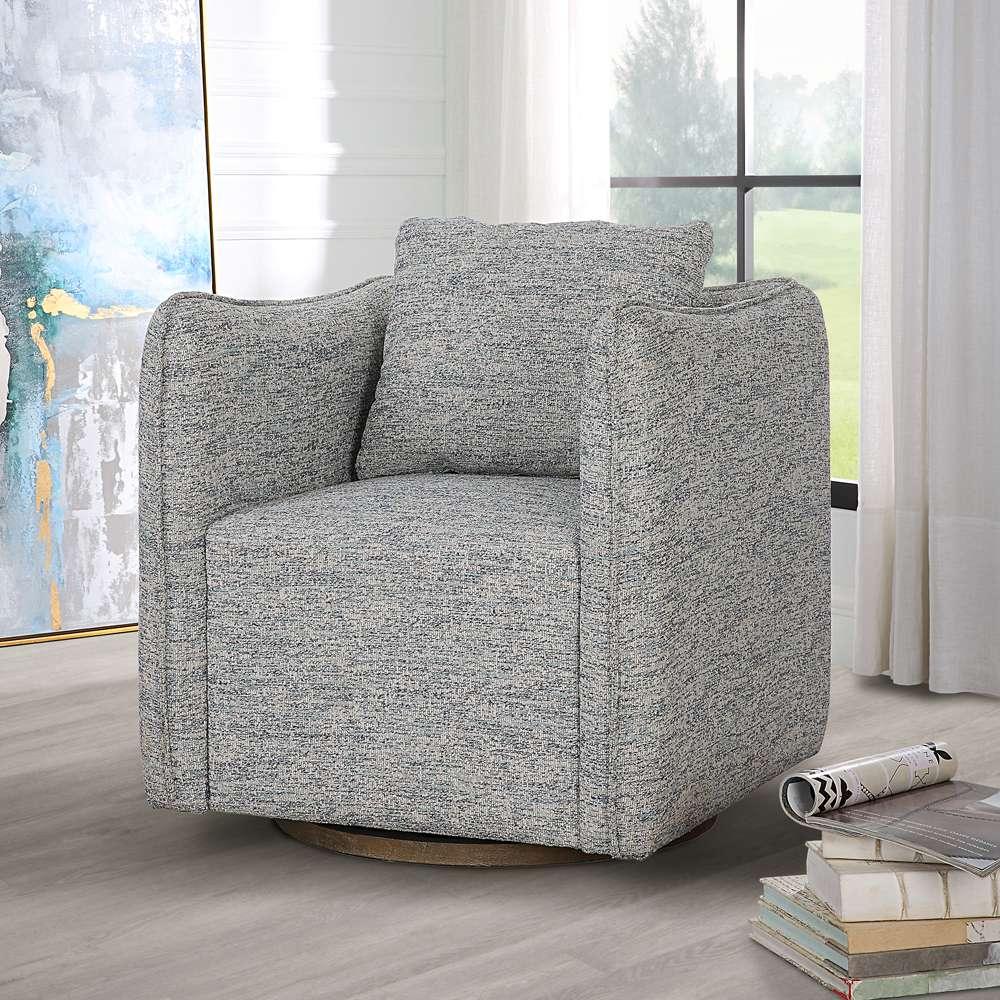 Uttermost - Corben Blue Swivel Chair - 23820 veiw 4