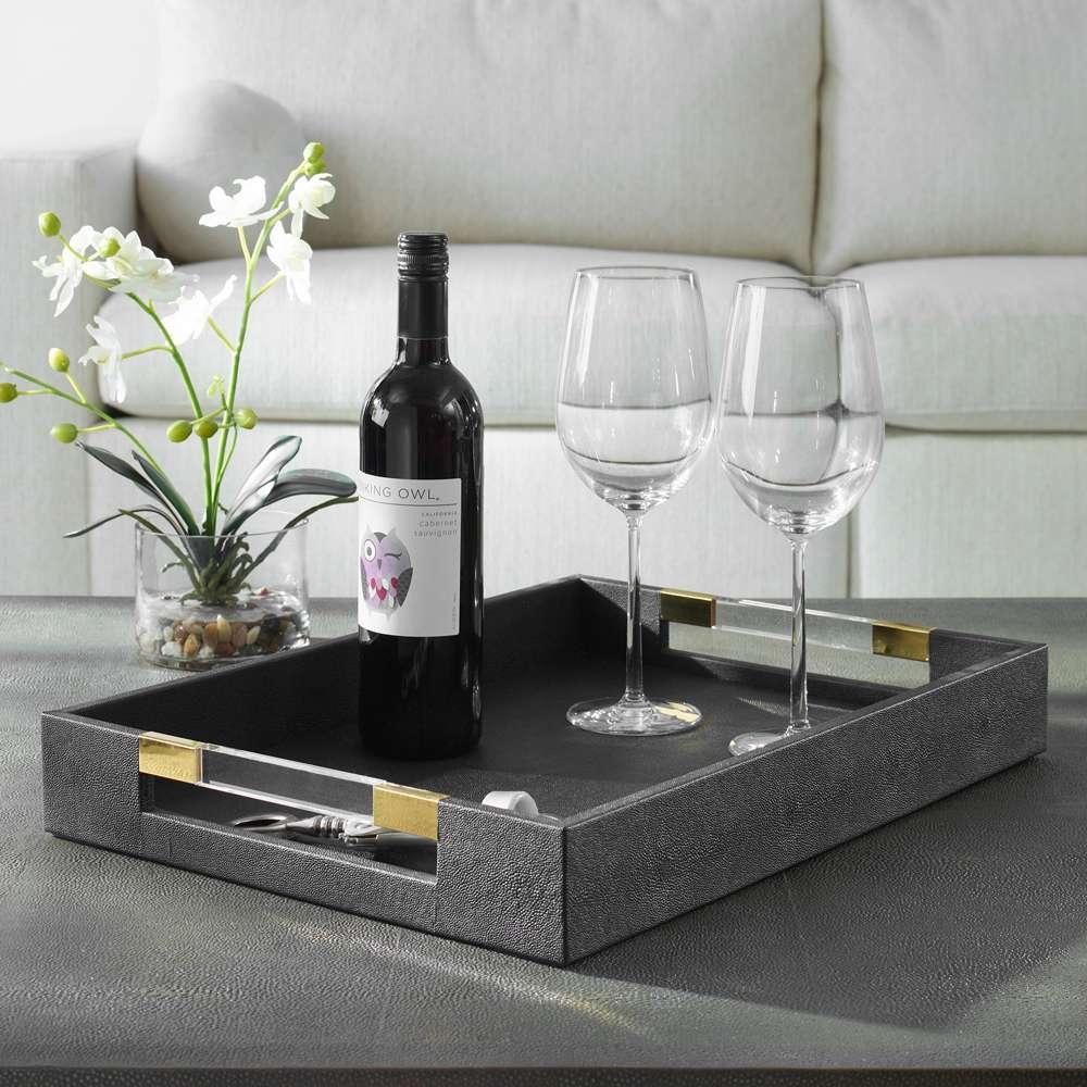 Uttermost - Wessex Black Shagreen Tray - 18059 veiw 4