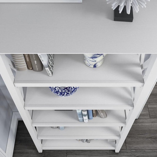 Bush Furniture - Key West 5 Shelf Bookcase in Pure White Oak - KWB132WT-03 veiw 2