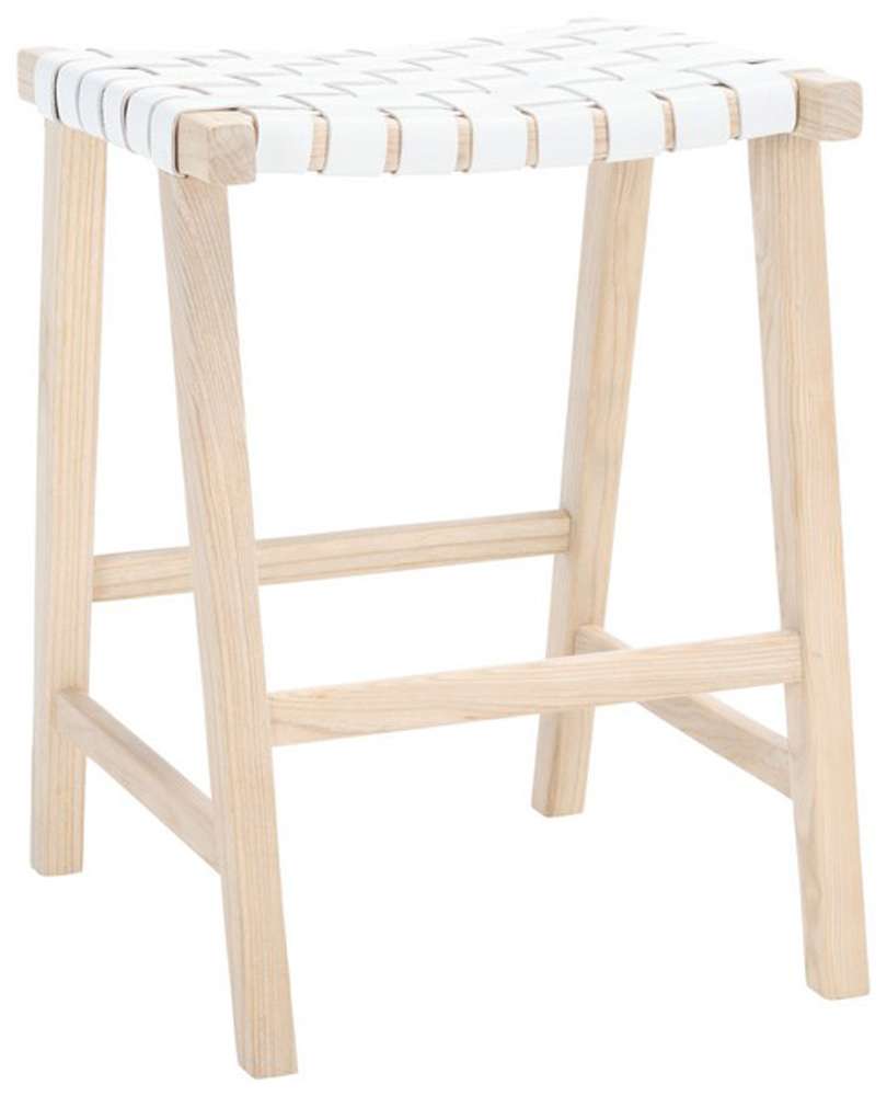 Safavieh - Abreu Rectangle Counter Stool - White - Light Natural - BST1013A veiw 4