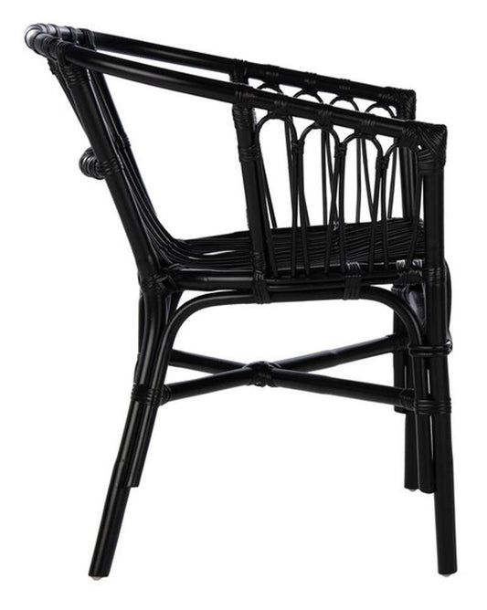 Safavieh - Adriana Rattan Accent Chair - Black (Set of 2) - ACH6505A-SET2 veiw 2