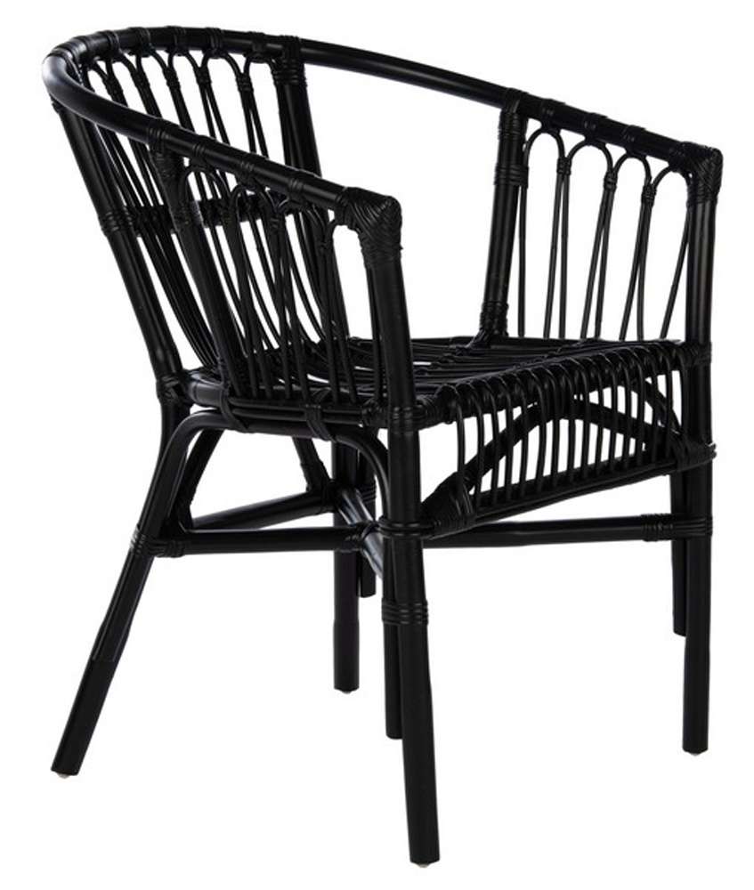 Safavieh - Adriana Rattan Accent Chair - Black (Set of 2) - ACH6505A-SET2 veiw 3