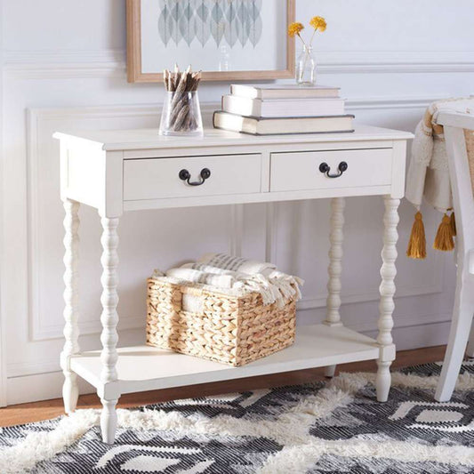 Safavieh - Athena 2 Drawer Console Table - Distressed White - CNS5702A veiw 2