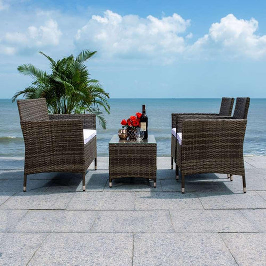 Safavieh - Bandele 4Pc Living Set - Grey Brown - White - PAT7506C veiw 2