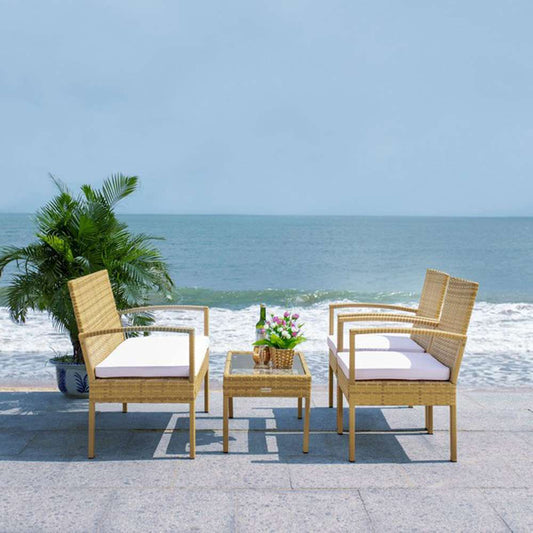 Safavieh - Bassey 4Pc Living Set - Natural - White - PAT7507D veiw 2