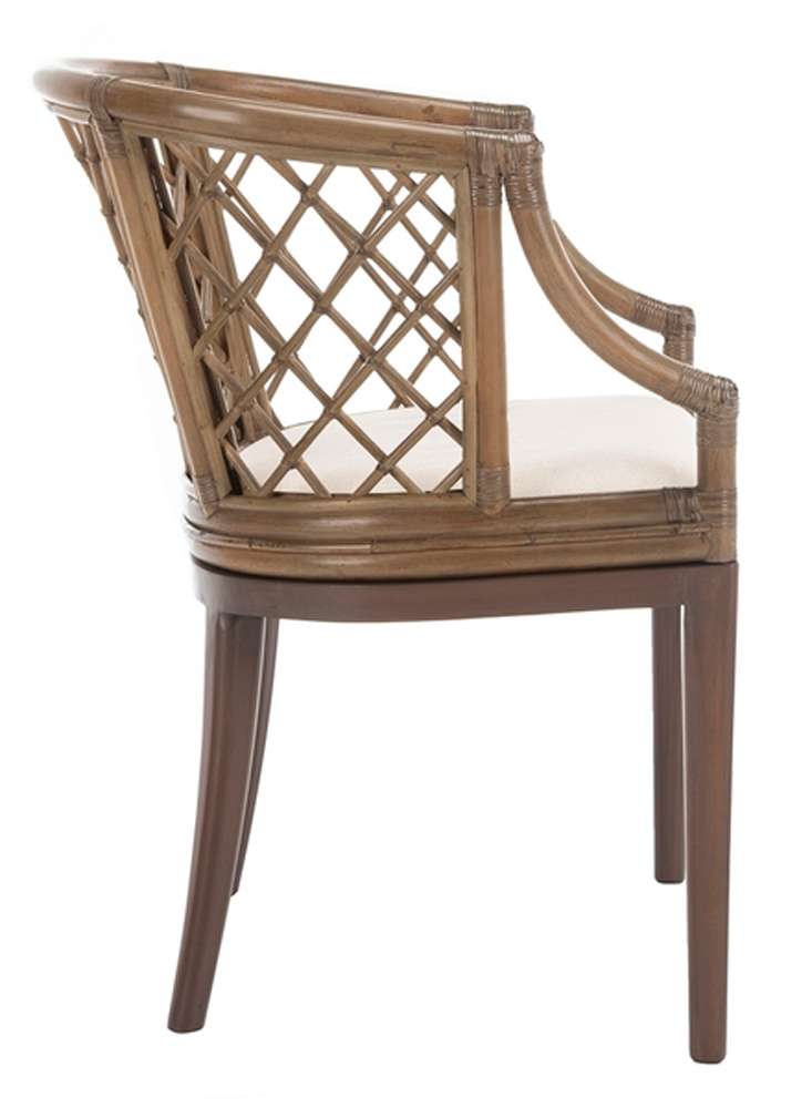 Safavieh - Carlotta Arm Chair - Greige - White - SEA4013A veiw 4